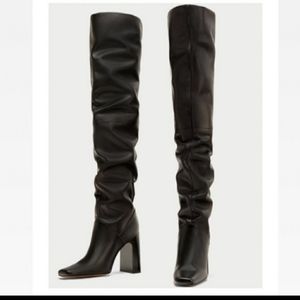 Zara black boots leather